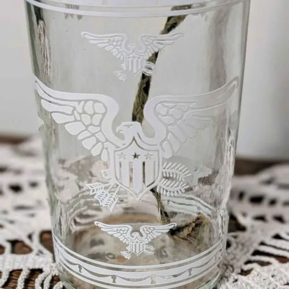 Vintage Eagle Glass Oil Lamp